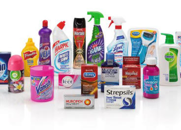 Bodegón de productos Reckitt