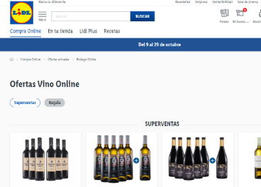 Lidl lanza su bodega online