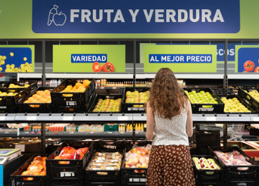 Sección de frescos en Aldi
