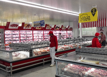 Sección de carnicería de un supermercado