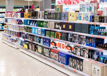 Lineal de perfumería de Mercadona