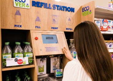 Solución de refill en tienda de Sainsbury