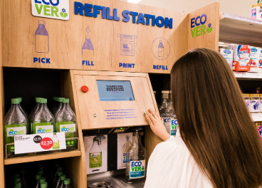 Solución de refill en tienda de Sainsbury's