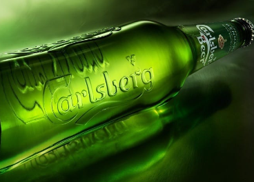 Botella de cerveza Carlsberg