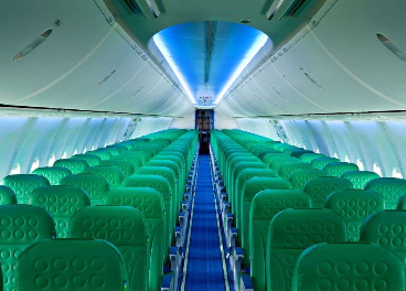 Interior de un avión de Transavia