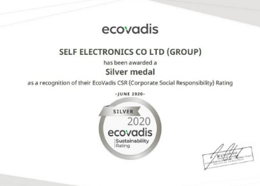Certificado de EcoVadis para Self Electronics