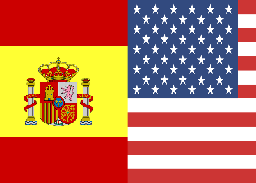 Banderas de España y Estados Unidos
