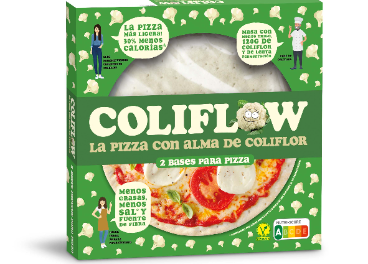 Coliflow, pizza con base de coliflor