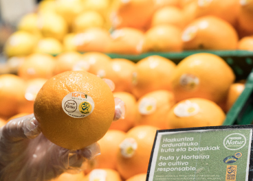 Etiqueta GGN en las frutas Eroski Natur