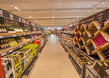 Interior de una tienda de Lidl