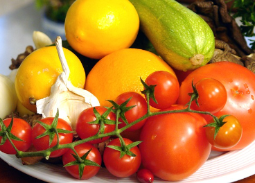 Selección de frutas y verduras