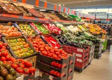 Frutería de un supermercado Lidl