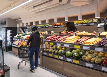 Interior de BM Supermercados