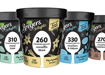 Breyers, helado bajo en calorías