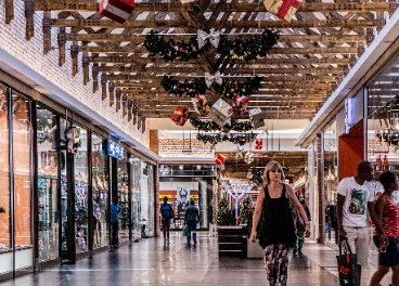 Centro comercial en Navidad
