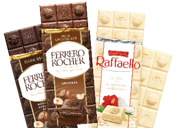 Tabletas de Ferrero Rocher y Raffaello