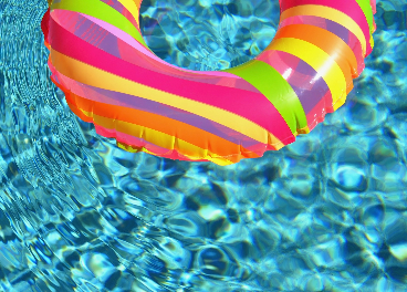 Flotador en una piscina