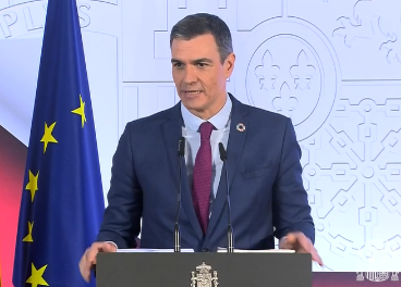 Pedro Sánchez en rueda de prensa