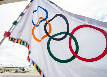 Bandera con los anillos olímpicos