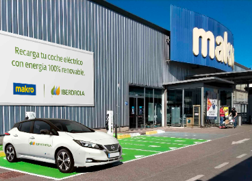 Punto de recarga en un centro de Makro