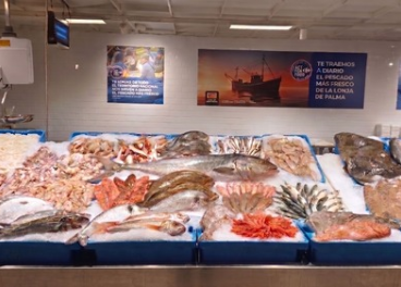 Sección de pescadería en Carrefour