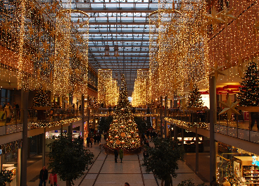 Centro comercial en Navidad
