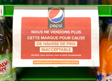 Cartel de Carrefour sobre PepsiCo