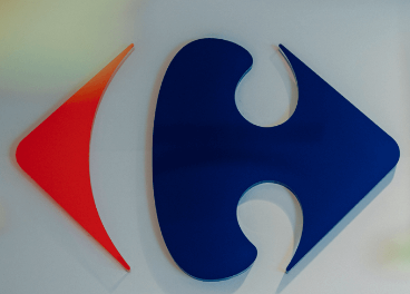 Logo de Carrefour con los colores de Francia