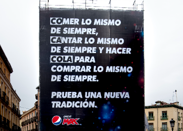 Mensaje de Pepsi MAX en Madrid