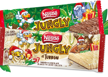 Turrón Nestlé Jungly de chocolate blanco