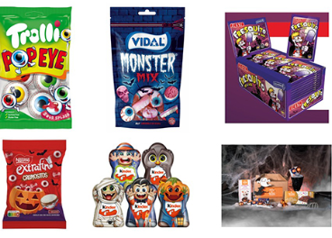 Variedad de dulces de Halloween