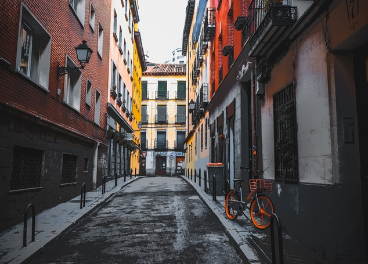 Calle vacía de Madrid