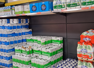 Leche Hacendado y Asturiana en Mercadona